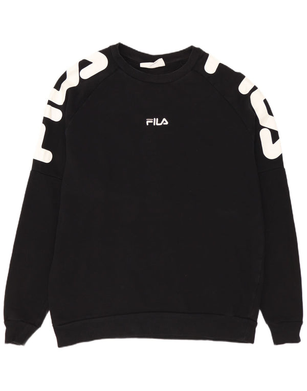 FILA Mens Graphic Sweatshirt Jumper XL Algodão Preto