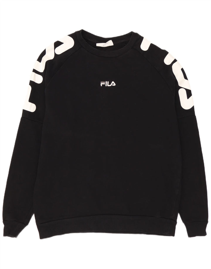 FILA Mens Graphic Sweatshirt Jumper XL Algodão Preto