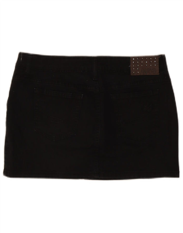 Liu Jo Mini saia jeans feminina W28 algodão preto médio