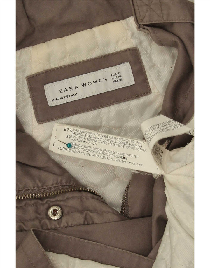 Jaqueta militar feminina Zara UK 18 XL algodão cinza