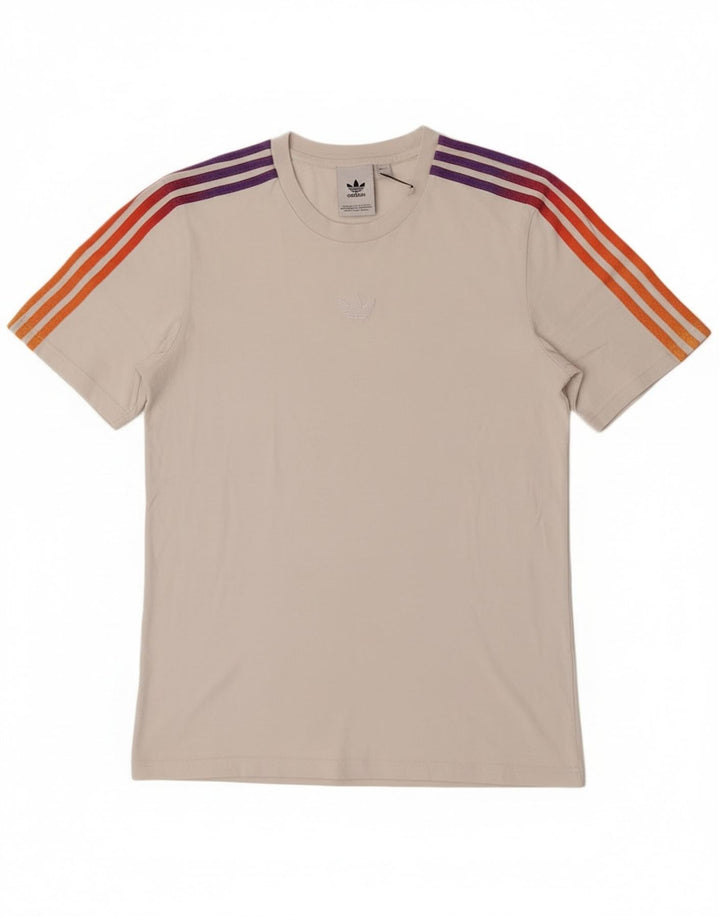 Adidas Mens T-Shirt Top Pequeno Algodão Branco