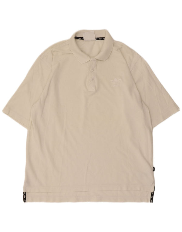 Adidas Mens Polo Shirt UK 42/44 Grande Off White Algodão