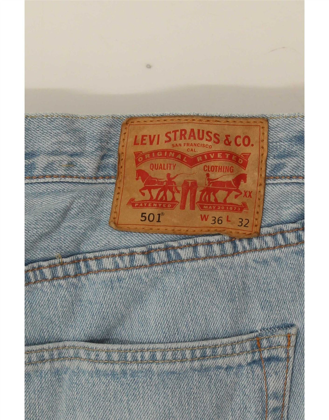 Levi's Masculino 501 Straight Jeans W36 L32 Azul Algodão