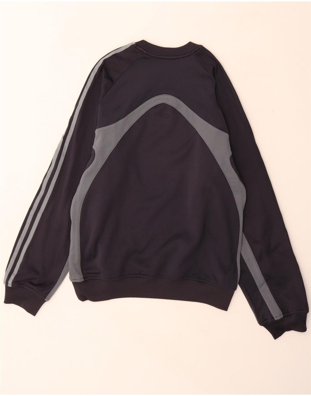 ADIDAS Mens Sweatshirt Jumper Pequeno Cinza Colourblock Poliéster