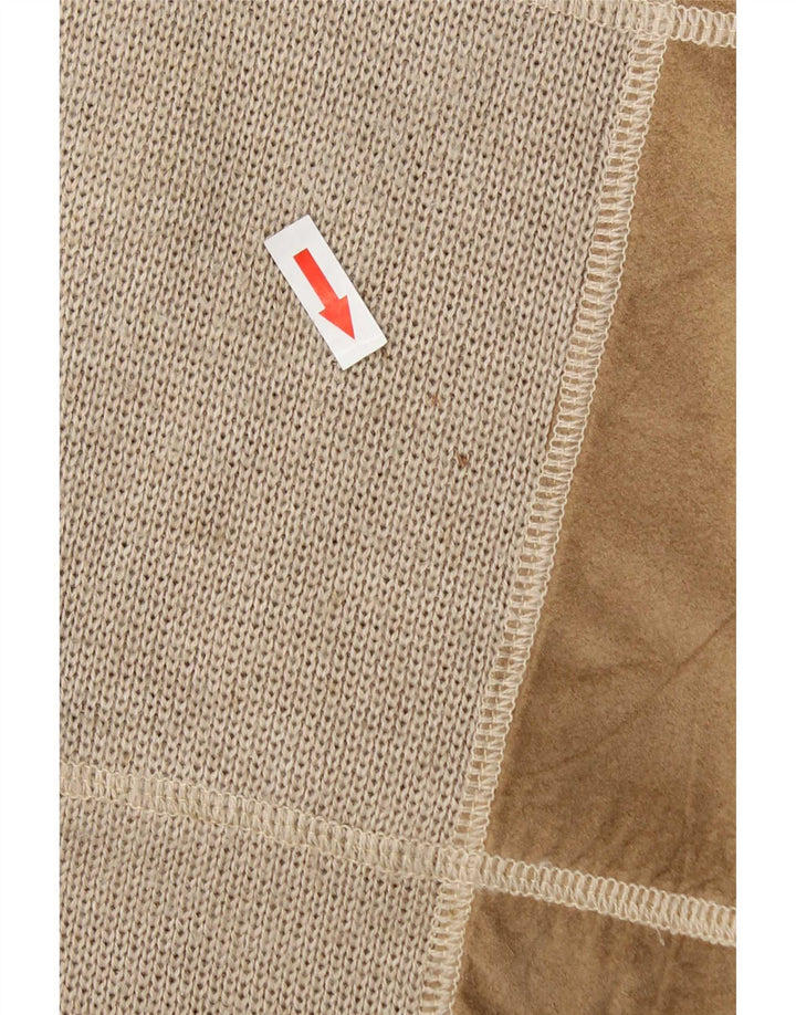 Suéter vintage masculino com gola redonda, lã listrada cinza grande