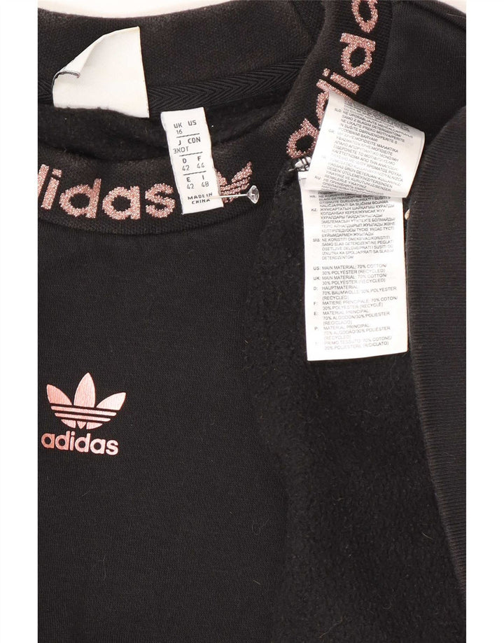 Adidas feminino oversized moletom jumper reino unido 16 grande algodão preto