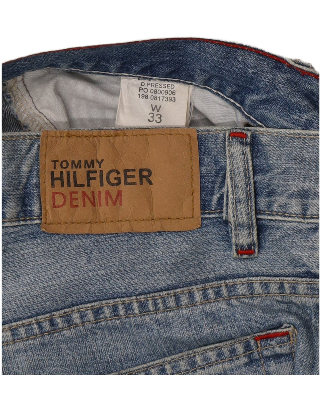 TOMMY HILFIGER Calça jeans reta masculina W33 L34 Azul