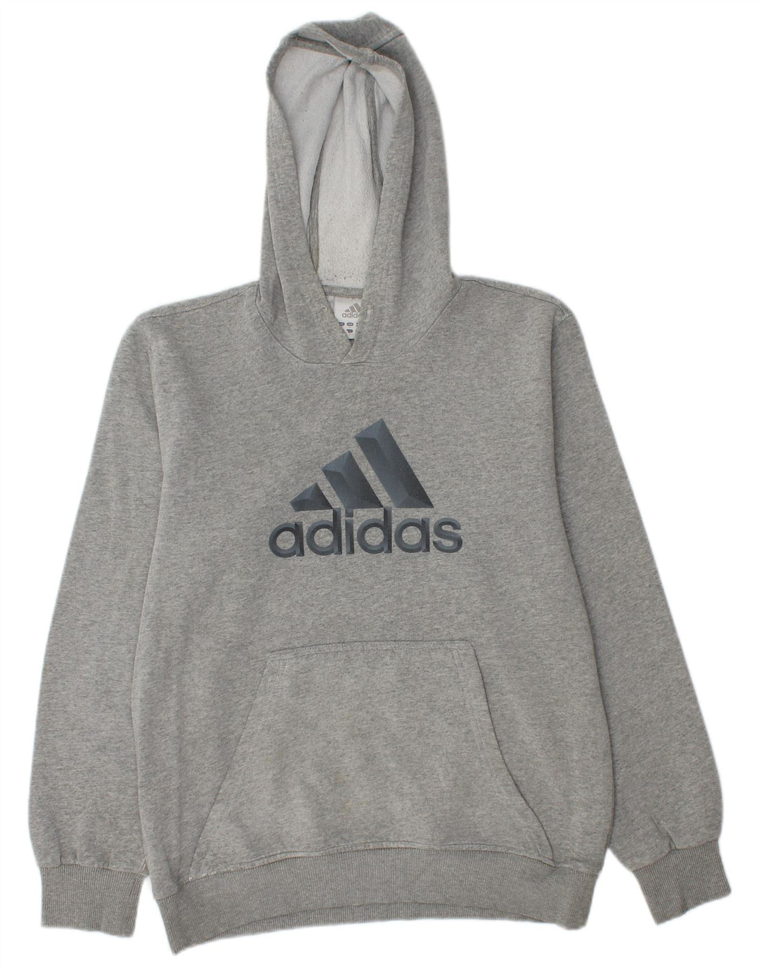 ADIDAS Mens Graphic Hoodie Jumper Médio Cinza