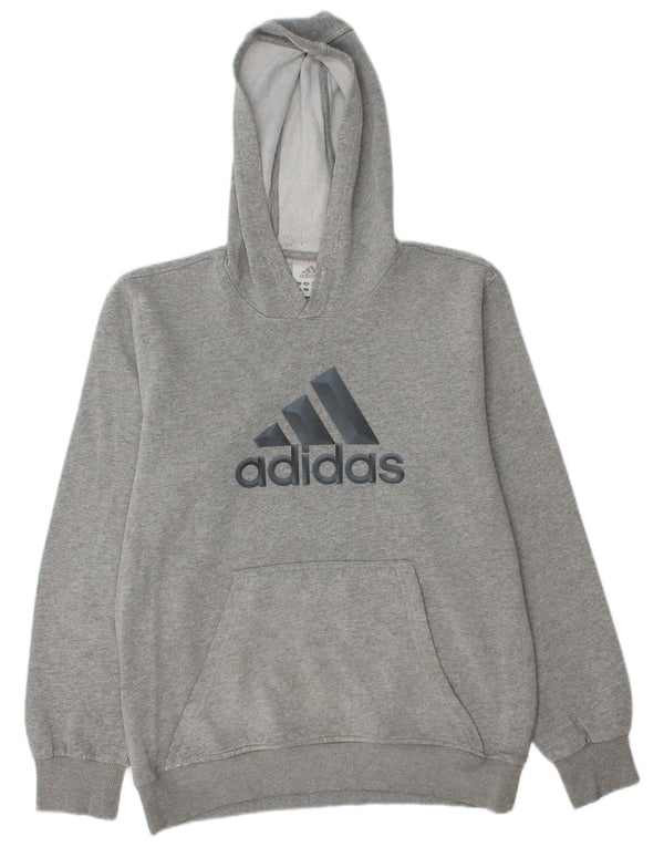 ADIDAS Mens Graphic Hoodie Jumper Médio Cinza