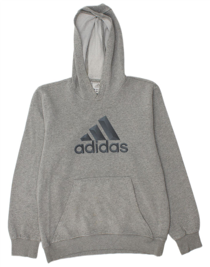 ADIDAS Mens Graphic Hoodie Jumper Médio Cinza