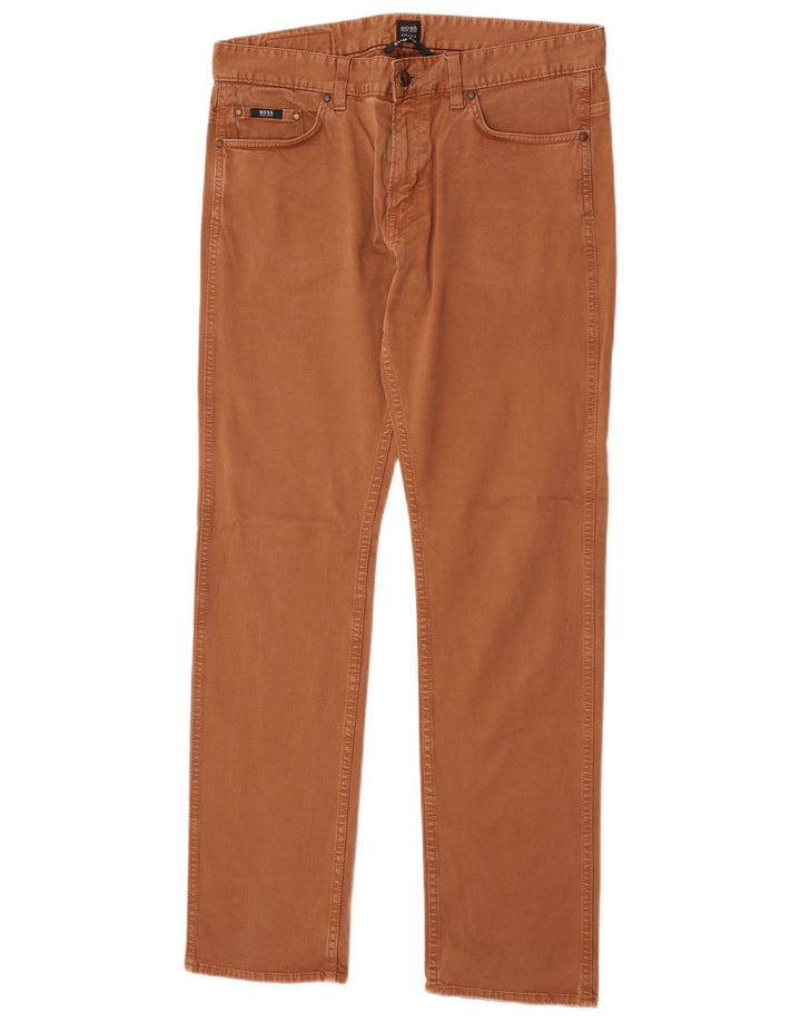 Hugo Boss Masculino Stretch Slim Jeans W34 L32 Marrom