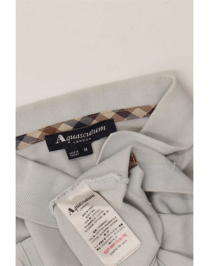 Camisa polo masculina Aquascutum algodão cinza médio