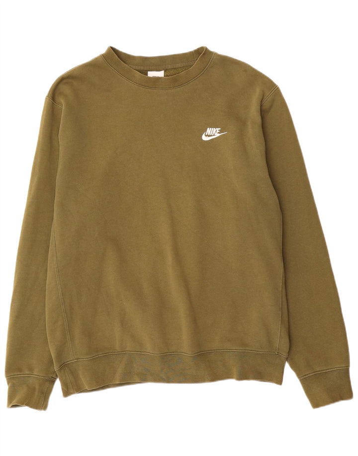 Nike Mens Moletom Jumper Médio Algodão Cáqui