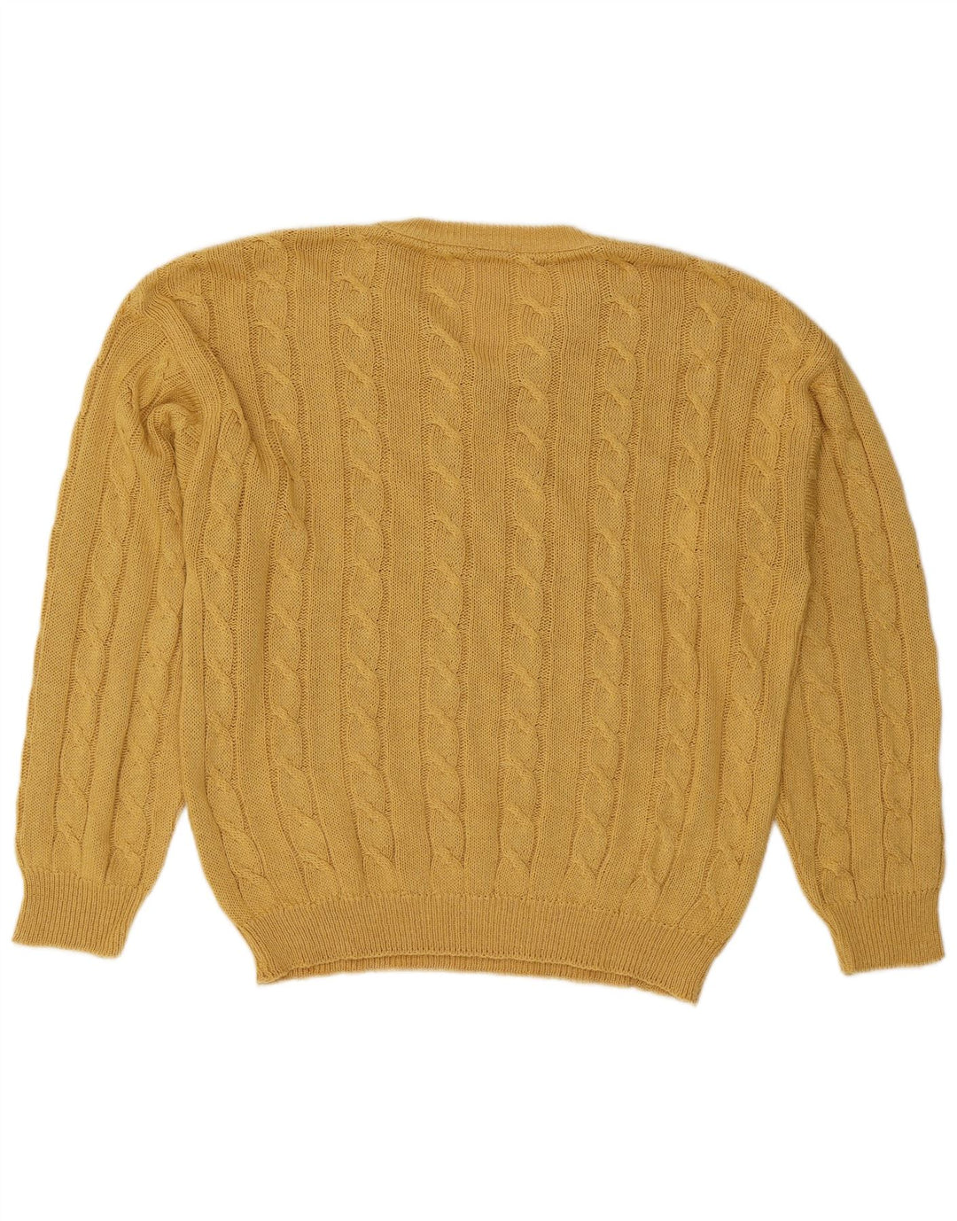 Suéter masculino VINTAGE com decote em V XL amarelo