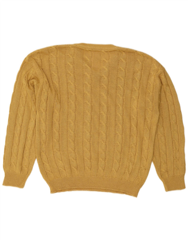 Suéter masculino VINTAGE com decote em V XL amarelo