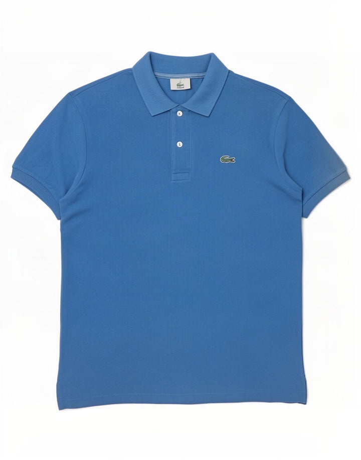 Camisa polo masculina Lacoste tamanho 5 grande algodão azul