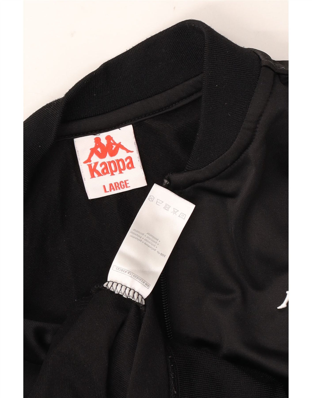 Kappa Mens Graphic Tracksuit Top Jaqueta Grande Poliéster Preto
