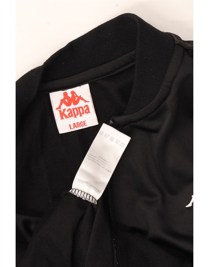 Kappa Mens Graphic Tracksuit Top Jaqueta Grande Poliéster Preto