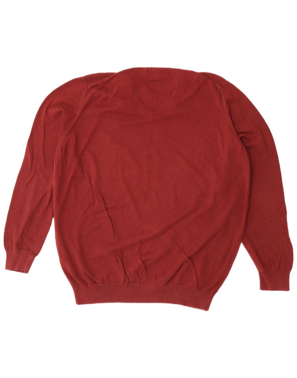 Suéter masculino Barbour com decote em V 2XL algodão marrom