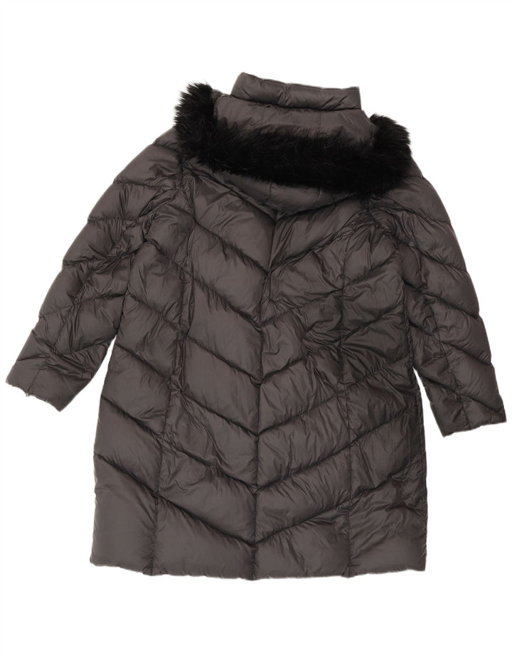 Casaco acolchoado com capuz feminino MICHAEL KORS UK 18 XL cinza nylon