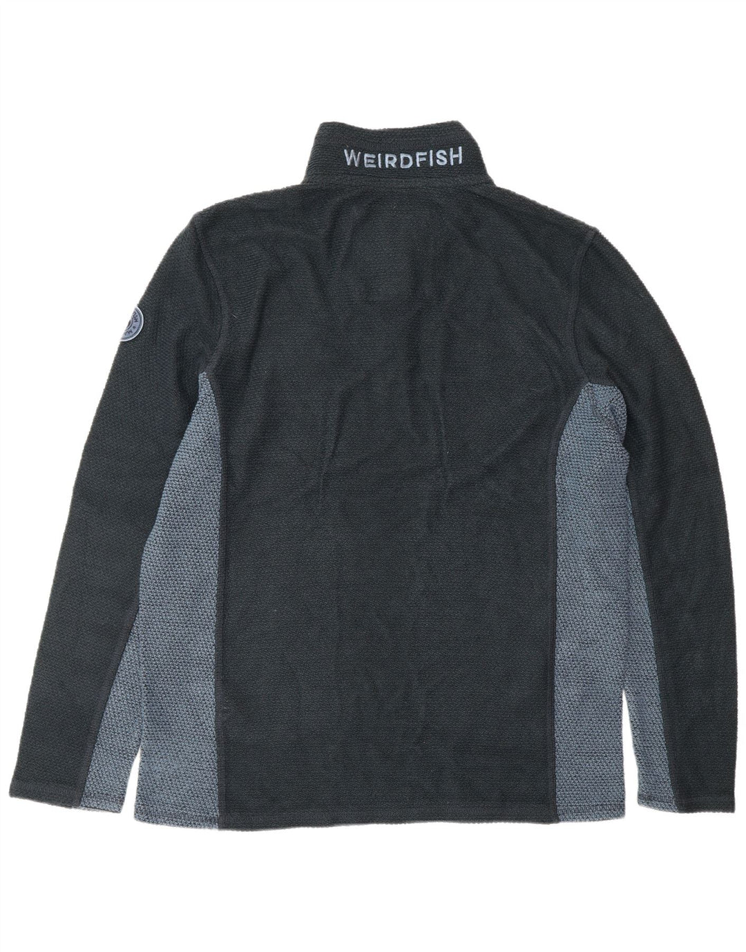 WEIRD FISH Suéter masculino com zíper e gola em bloco XL azul marinho