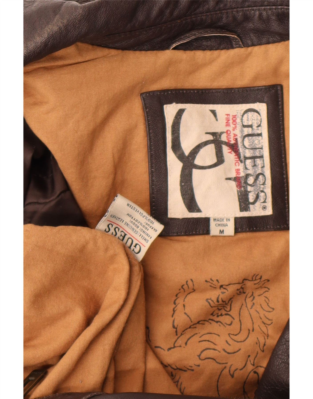 Jaqueta de couro masculina Guess UK 38 couro marrom médio