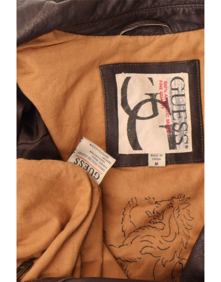 Jaqueta de couro masculina Guess UK 38 couro marrom médio