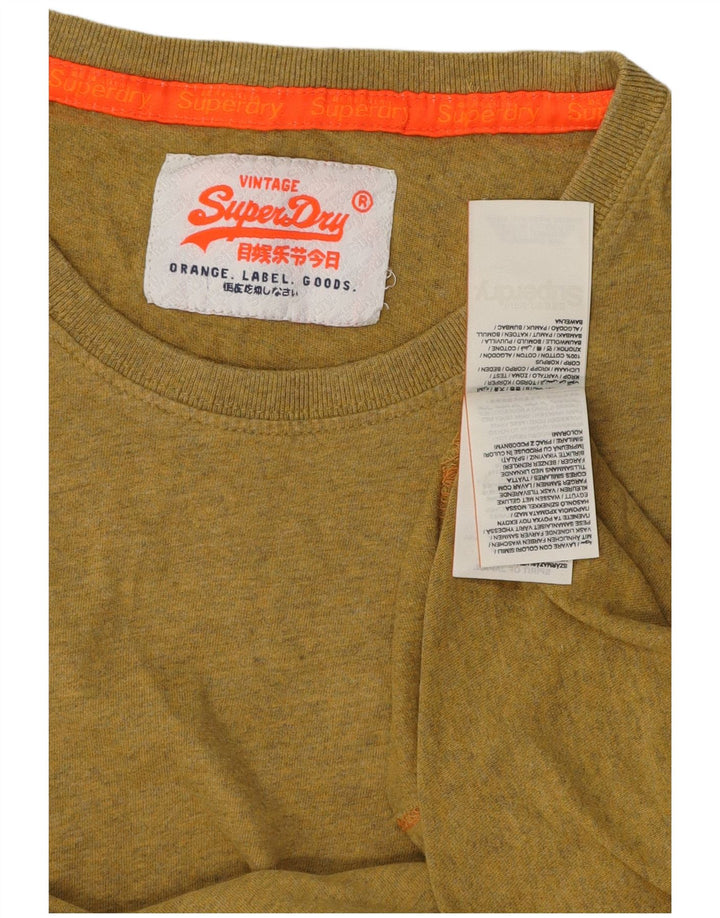 Camiseta masculina SUPERDRY top pequeno algodão cáqui