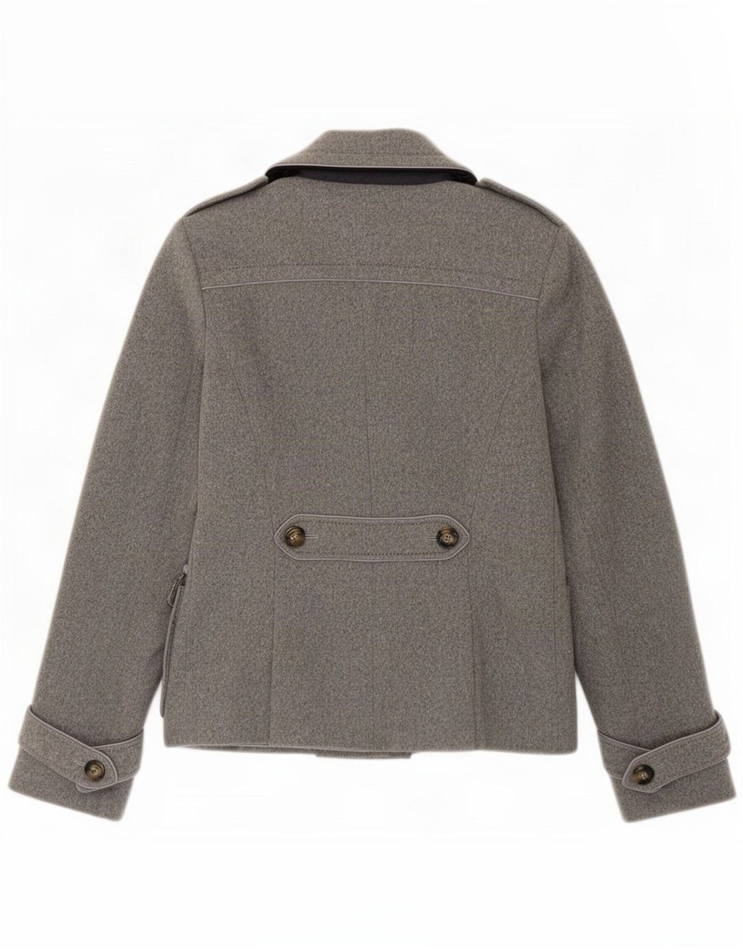 Casaco feminino Intrend Pea Coat UK 8 lã virgem cinza pequena