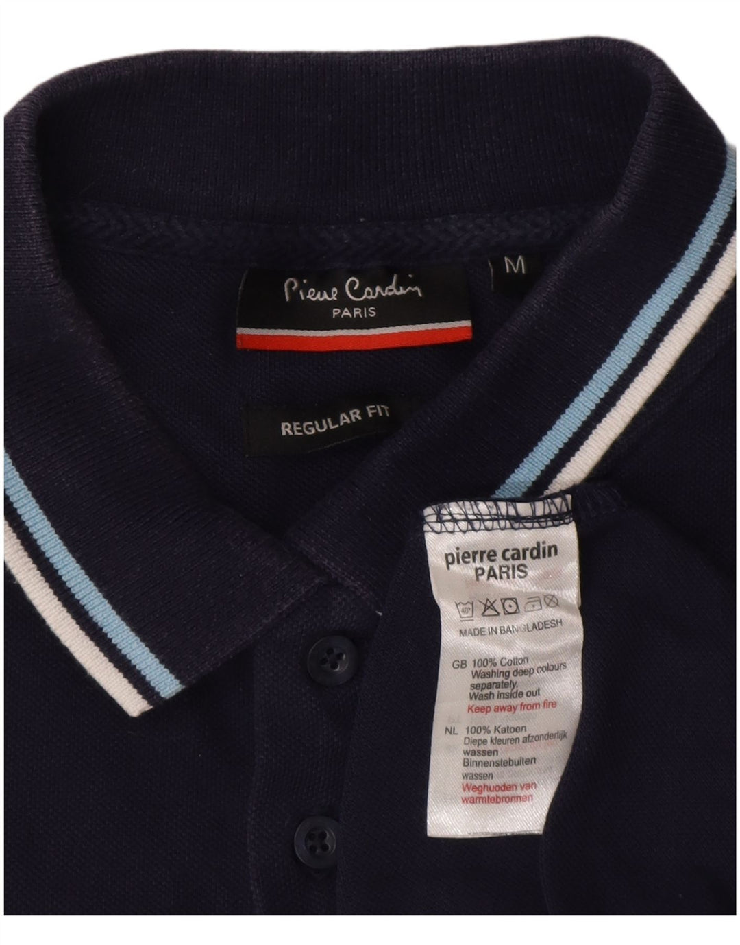 Camisa polo masculina Pierre Cardin Regular Fit médio algodão azul marinho