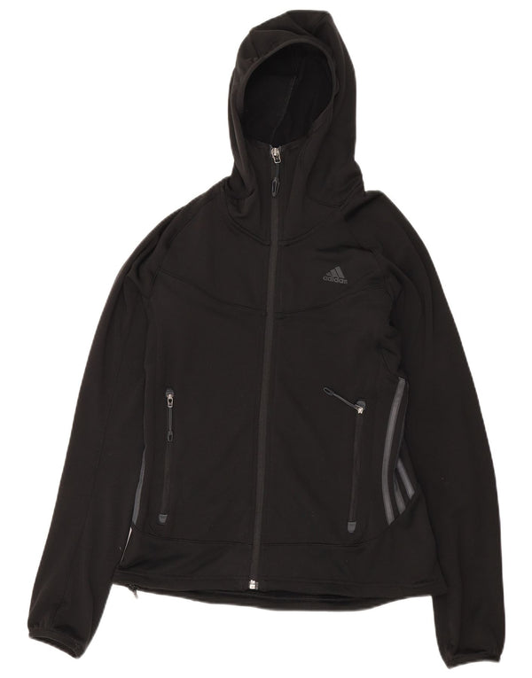 Suéter adidas feminino com capuz e zíper Reino Unido 10 pequeno poliéster preto