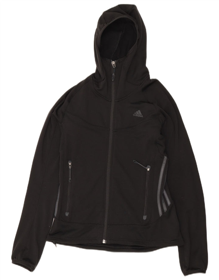 Suéter adidas feminino com capuz e zíper Reino Unido 10 pequeno poliéster preto