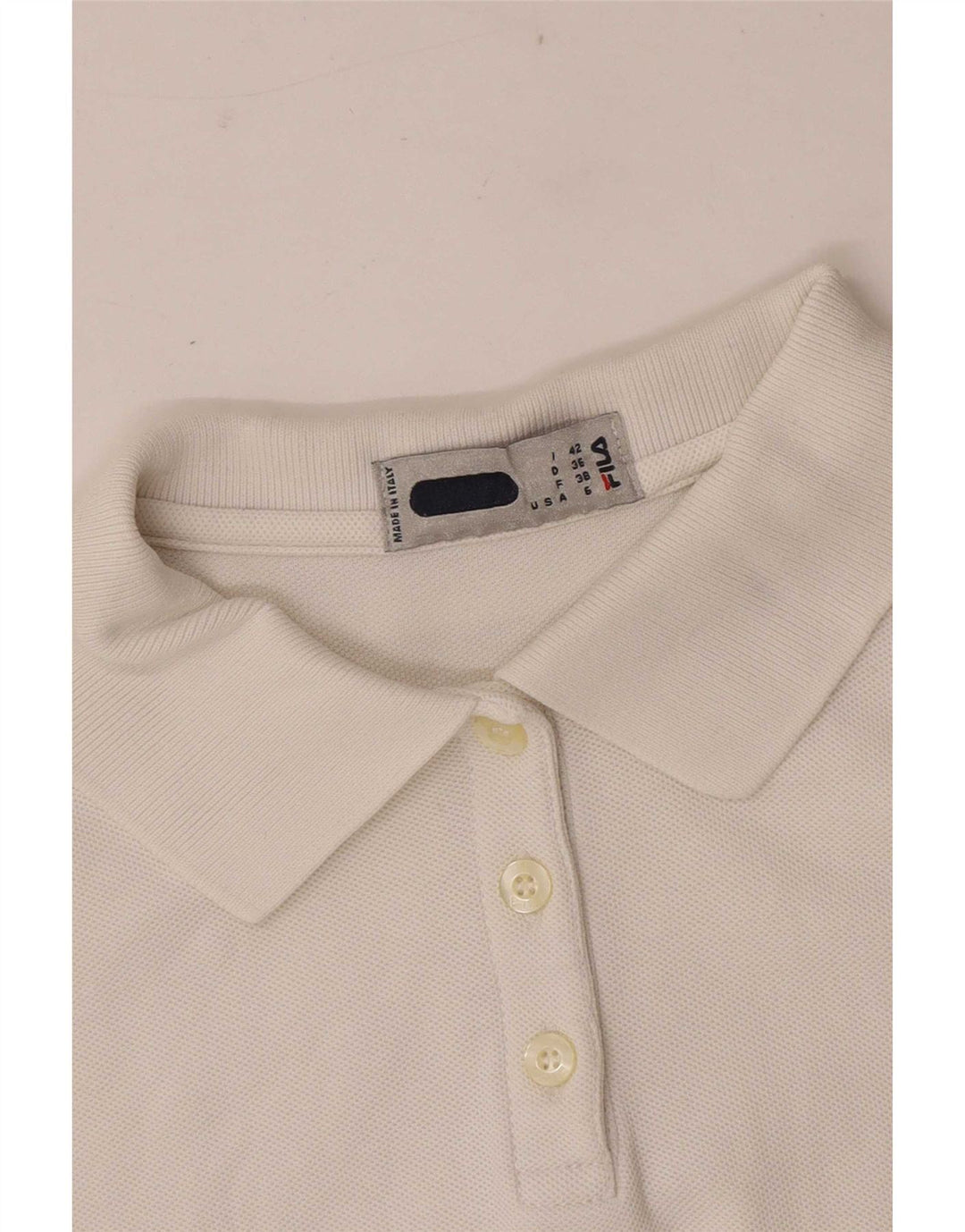 Camisa polo feminina Fila sem mangas IT 42 médio branco