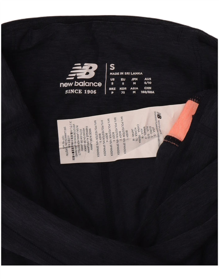 Leggings femininos New Balance UK 8 poliéster colorblock azul marinho pequeno