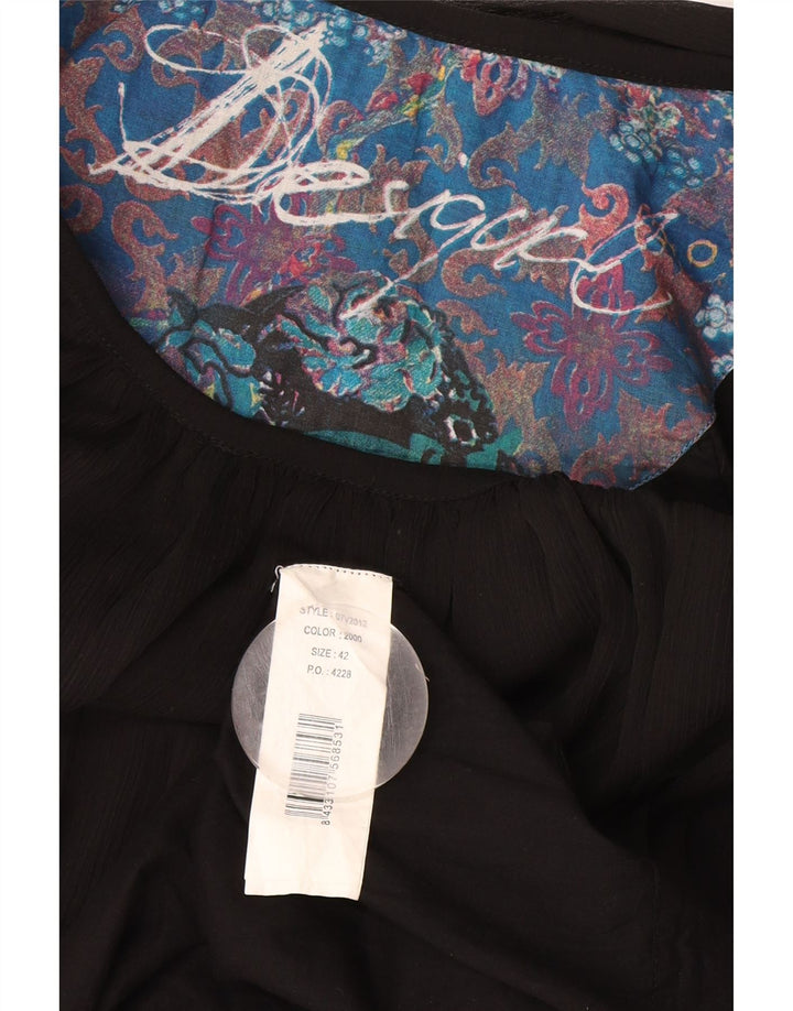 Vestido feminino Desigual EU 42 grande preto estampado animal poliéster