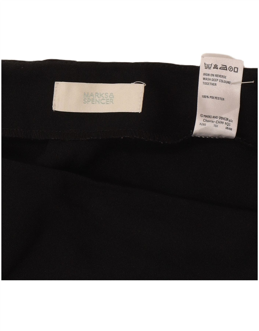 Saia lápis feminina Marks & Spencer Reino Unido 20 2XL W40 poliéster preto