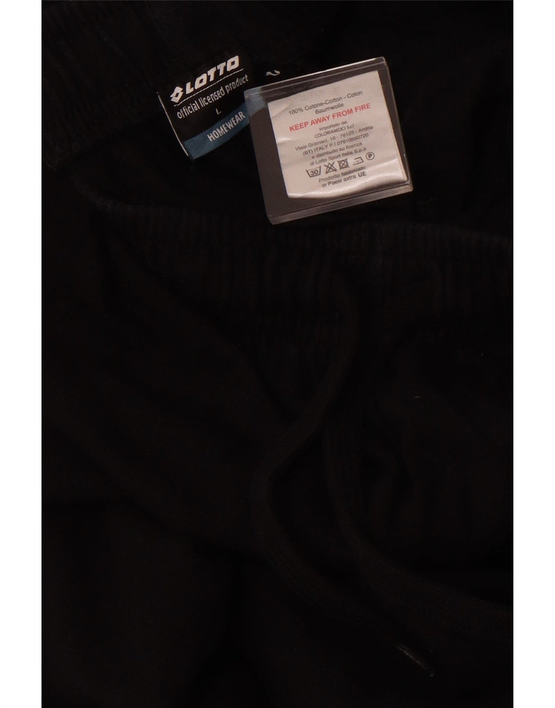 LOTTO Calça de treino masculina Joggers grande algodão preto
