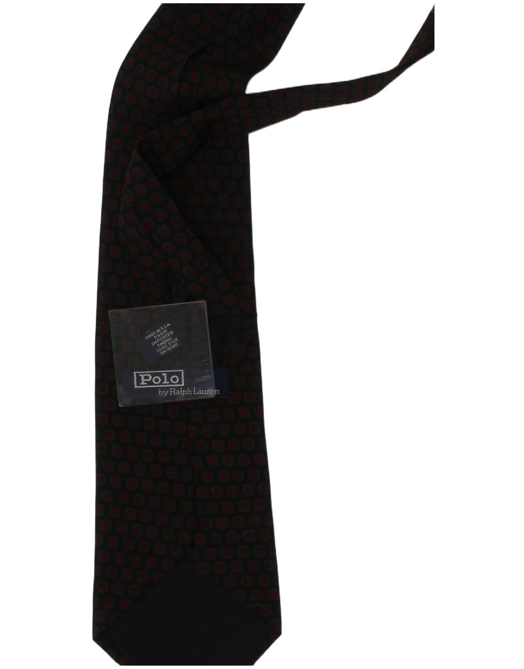 Gravata masculina Polo Ralph Lauren tamanho único azul marinho de seda geométrica clássica