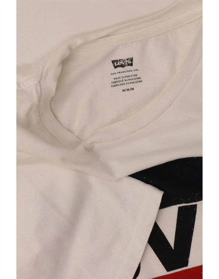 Camiseta gráfica masculina Levi's Top médio branco