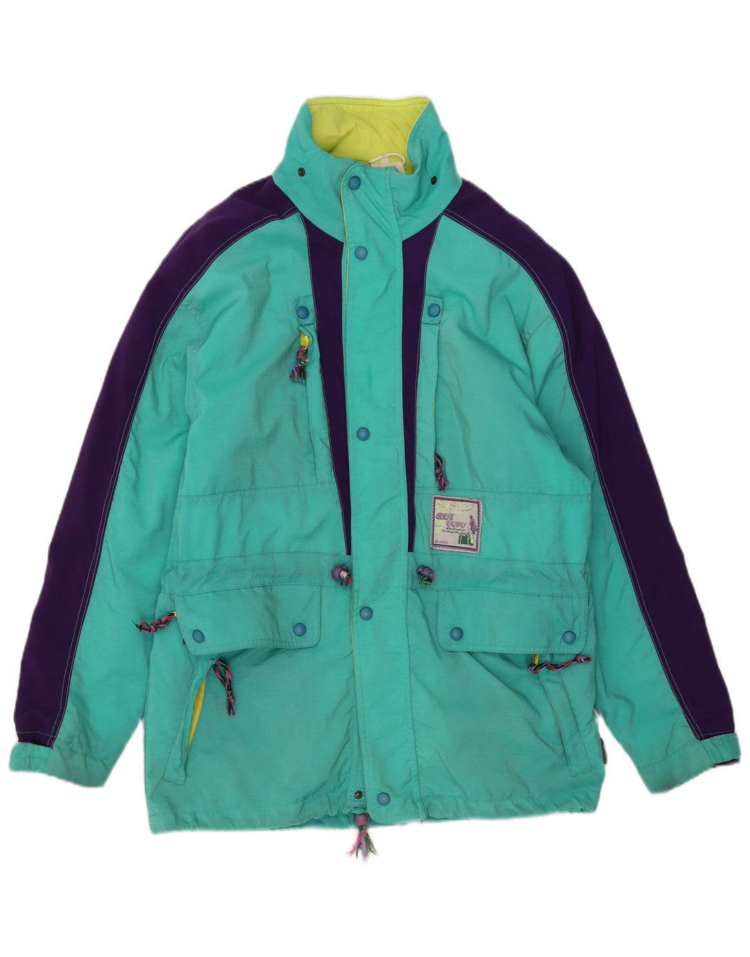 Jaqueta de esqui masculina com capuz Great Escapes IT 48 Medium Green Colourblock