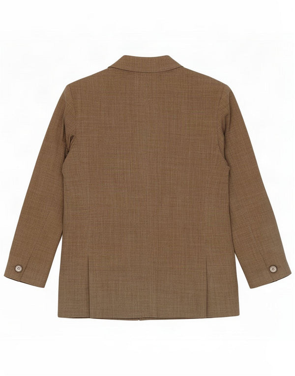 Jaqueta blazer feminina com peito duplo Max Mara Reino Unido 16 Lã virgem cáqui grande