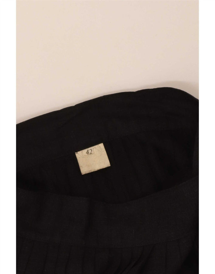 Saia plissada feminina vintage IT 42 médio W26 preta