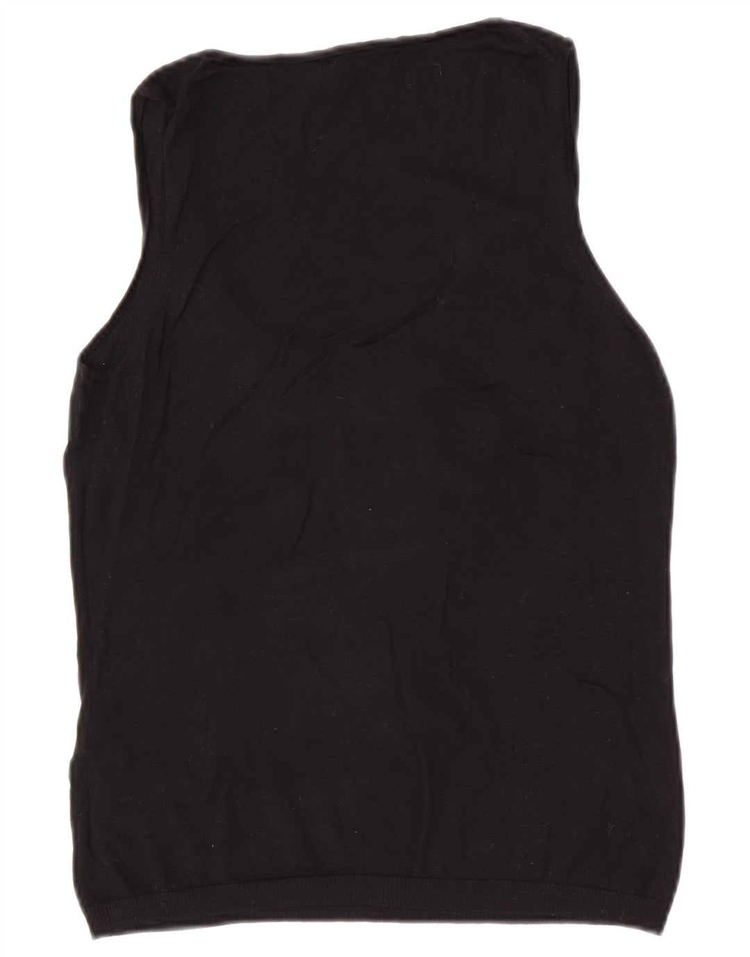 Blusa feminina sem mangas Max Mara UK 18 XL seda preta