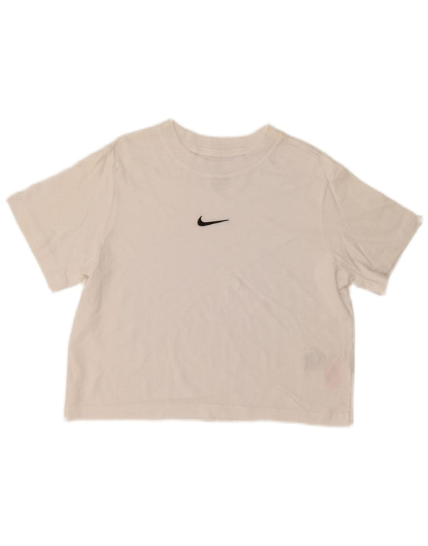 Camiseta Nike Girls Loose Fit Top 10-11 Anos Médio Algodão Branco