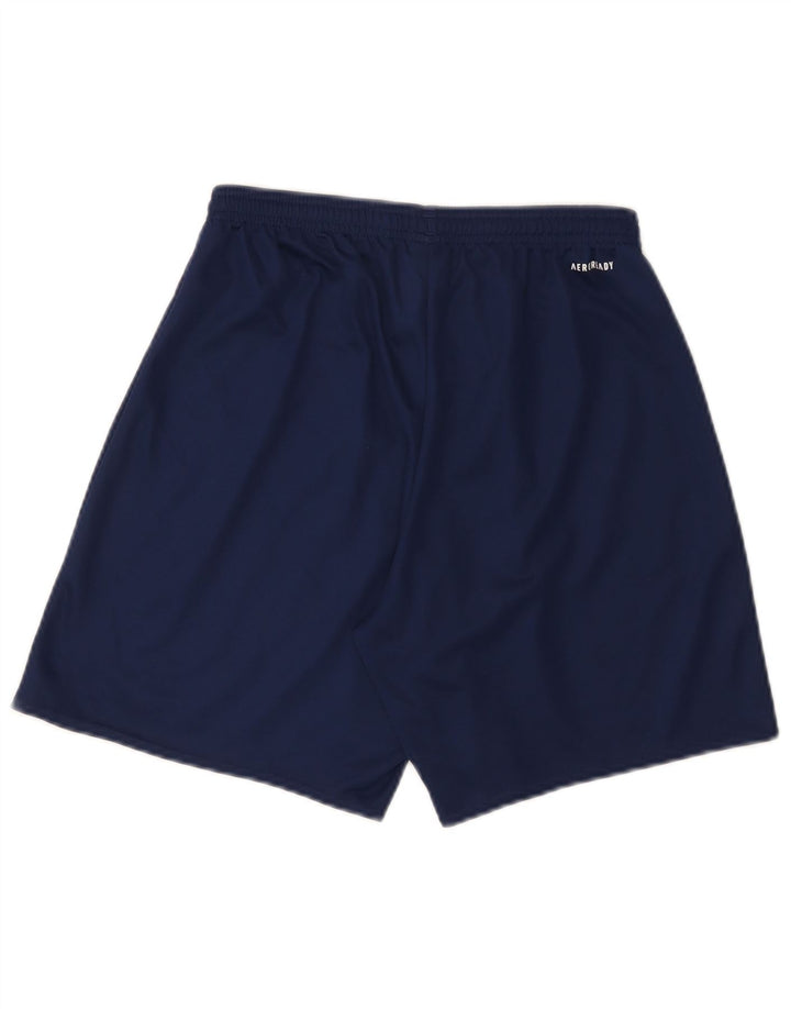 Shorts esportivos masculinos Adidas Aeroready pequenos poliéster azul marinho