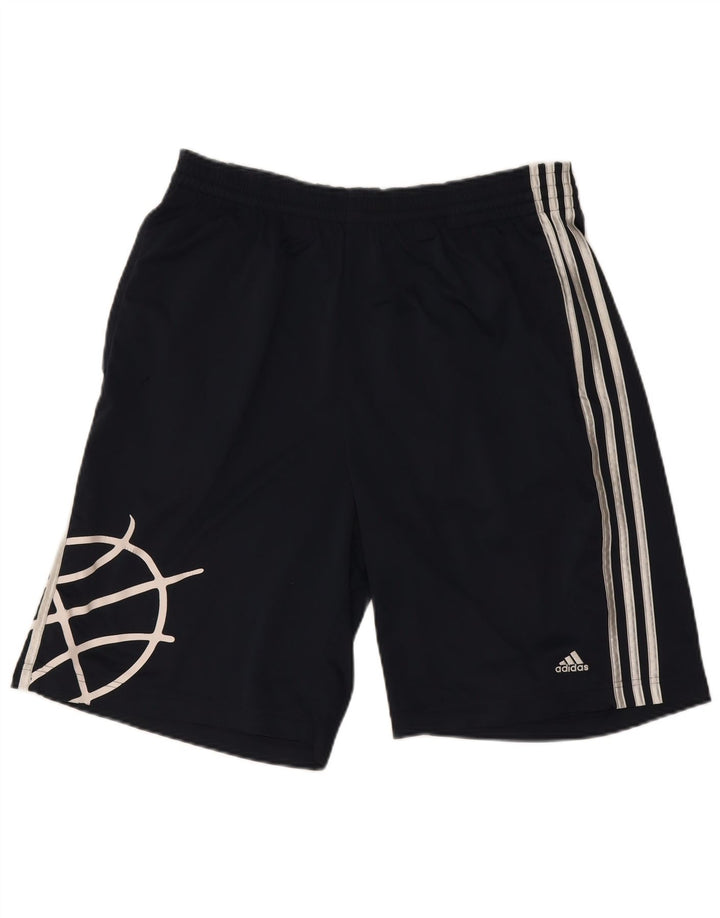 Shorts esportivos gráficos masculinos Adidas médio azul marinho