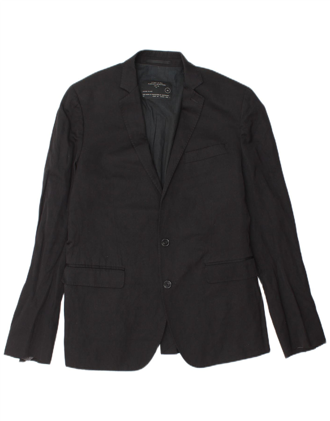 Jaqueta blazer masculina All Saints com 2 botões Reino Unido 40 grande lã preta
