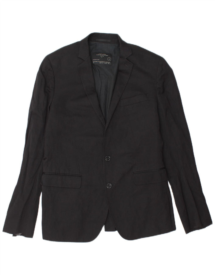 Jaqueta blazer masculina All Saints com 2 botões Reino Unido 40 grande lã preta