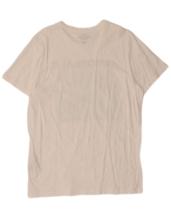 Camiseta masculina Jack & Jones Regular Fit com estampa gráfica grande de algodão branco