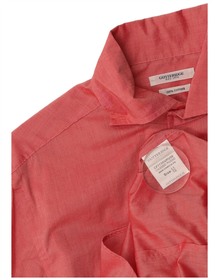 Camisa masculina GUTTERIDGE tamanho 15/38 algodão vermelho médio